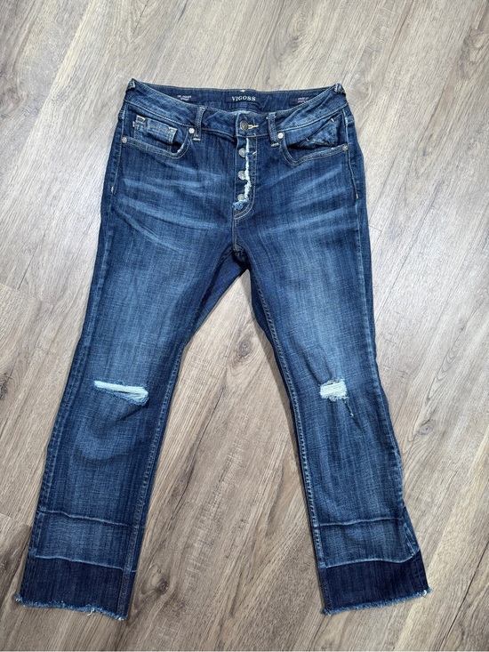 Vigoss Denim - Vigoss THE JAGGER Straight Women's Distressed Button Fly Jeans - Size W27 / L26